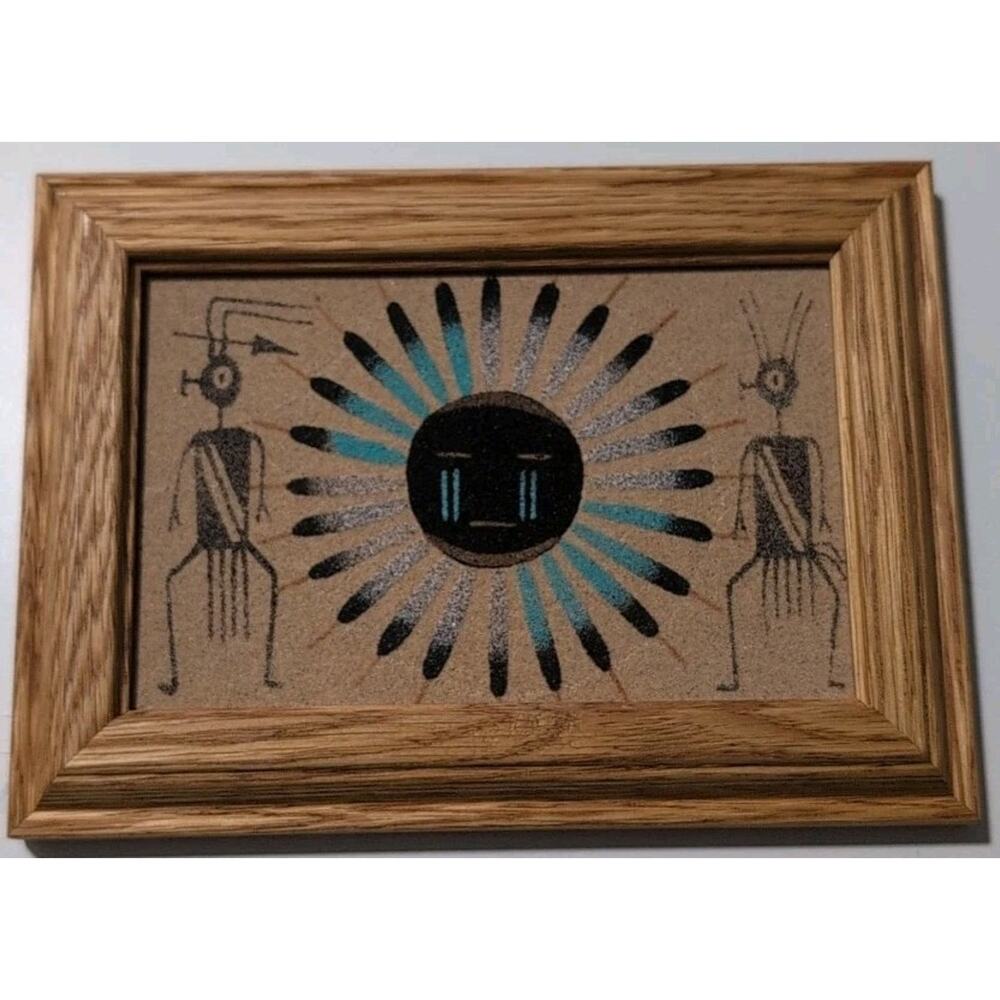 Vintage Navajo Native American Indian Art Sand Painting